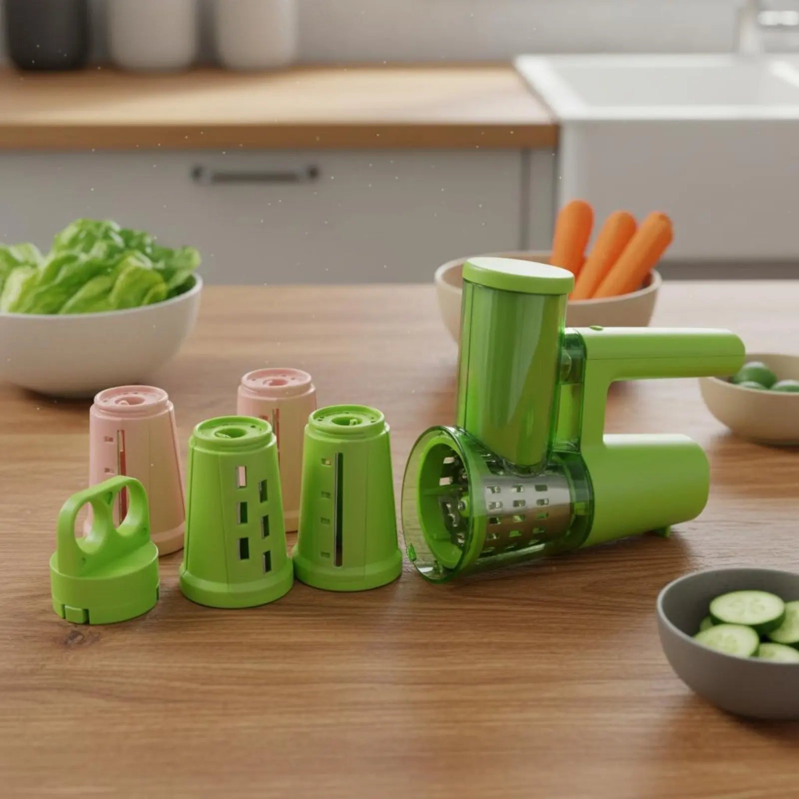 Electric Vegetable Cutter Interchangeable Mini Food Cutter Handheld Vegetable Cutter Single-Press Function for Home Bar