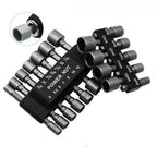 14pcs Hex Socket Sleeve Nozzles Nut Driver Set Power Nuts Driver Socket Screwdriver Set Bits Sets Tools 5mm-13mm