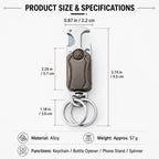 Metal Keychain Fidget Spinner Bottle Opener 4-in-1 Car Key Holder with Phone Stand Alloy EDC Key Ring Portable Gadget Tool Gift