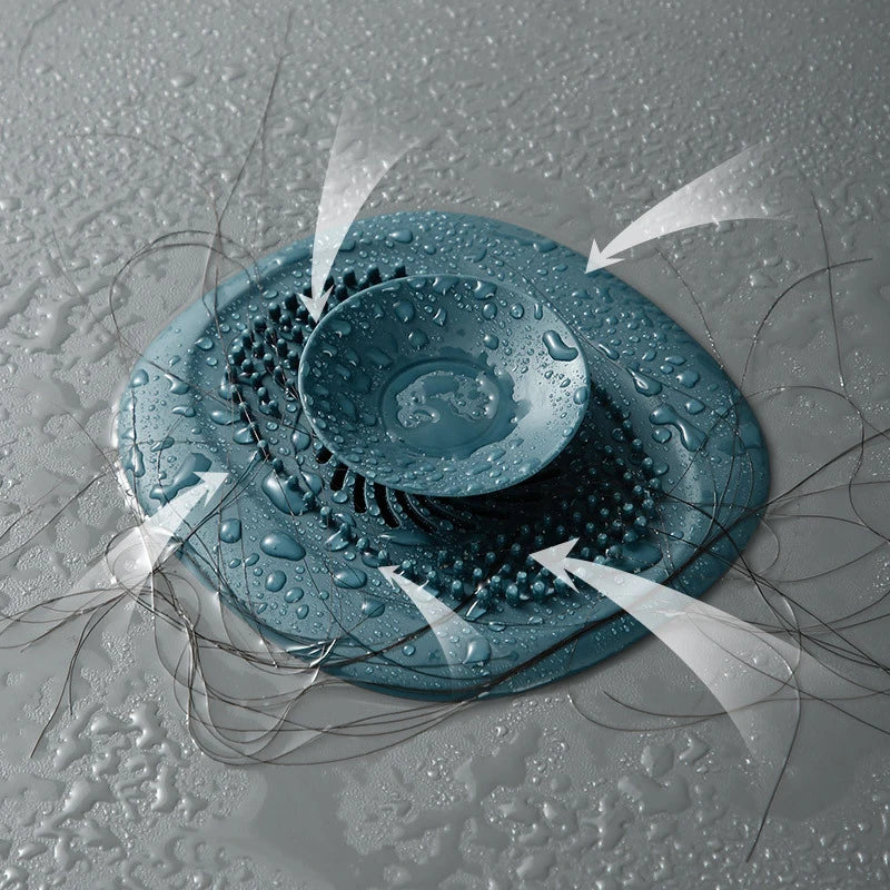 2Pcs Bathroom Hair Catcher Stopper Shower Floor Drain Cover Filter Deodorant Anti-clogging Kitchen Sink Plug Drain Strainer Main image