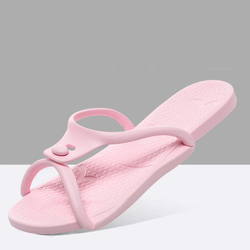 2026Summer Women Folding Slippers Adults Portable Trip Travel Sandals Couples Indoor Soft Slides Men Beach Non-slip EVA Shoes