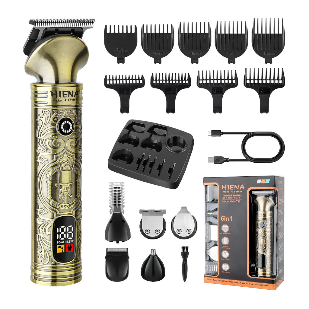 HIENA 3 In 1 Hair Clipper Portable Cordless Hair Beard Shavers For Men Electric Nose Hair Beard Shaving Razor Set Hair Cutters