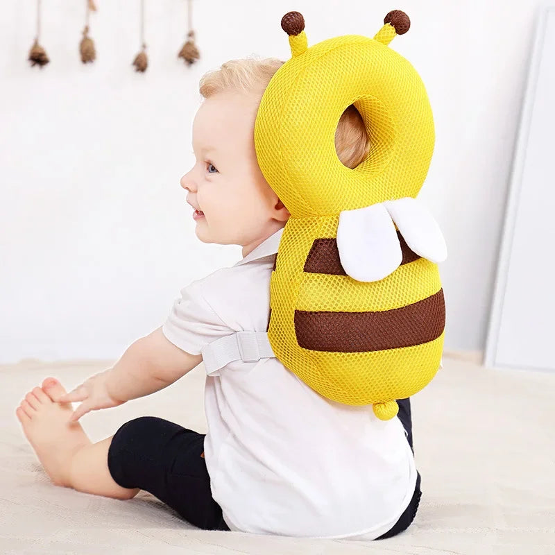 Baby Head Back Protector Pillow, Toddler Learn Walk Safety Pad, Prevent Fall Injury Protection, Cartoon Bee Kids Helmet