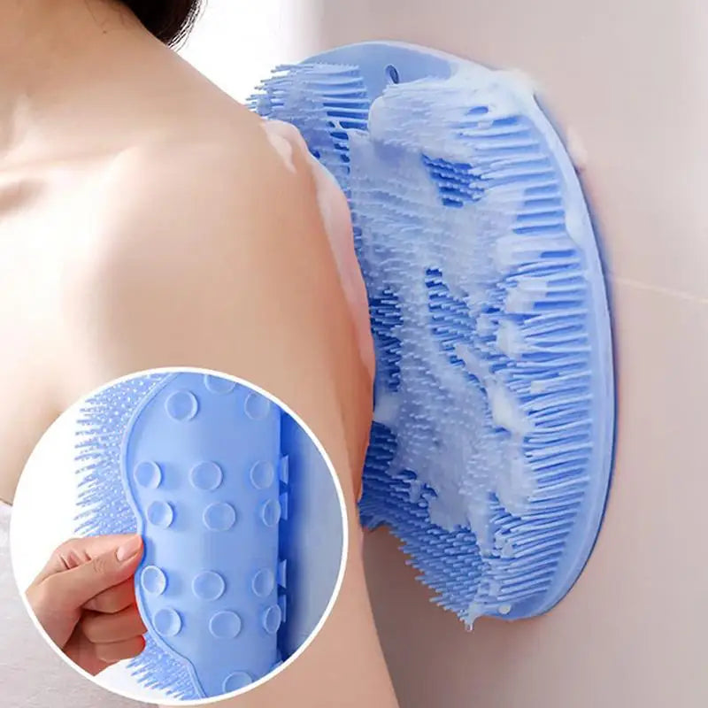 Scrubber Shower Massage Pad Silicone Shower Wall Mounted Back Massage Reusable Cleaning Brush Shower Feet Wash Mat Washer Main image