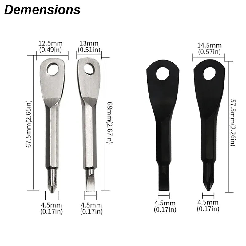 Portable Phillips Slotted Screwdriver Set Key Ring Keychain Mini Pocket Keyring Cross Screw Driver Repair Tool Gadget EDC Small Secondary image
