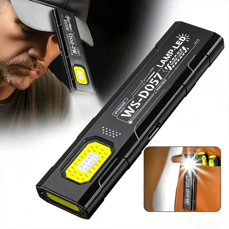 LED COB Flashlight Type C Rechargeable 600LM Portable Mini Torch Pocket Lantern Flood Work Light With Magnet For Emergency Main image