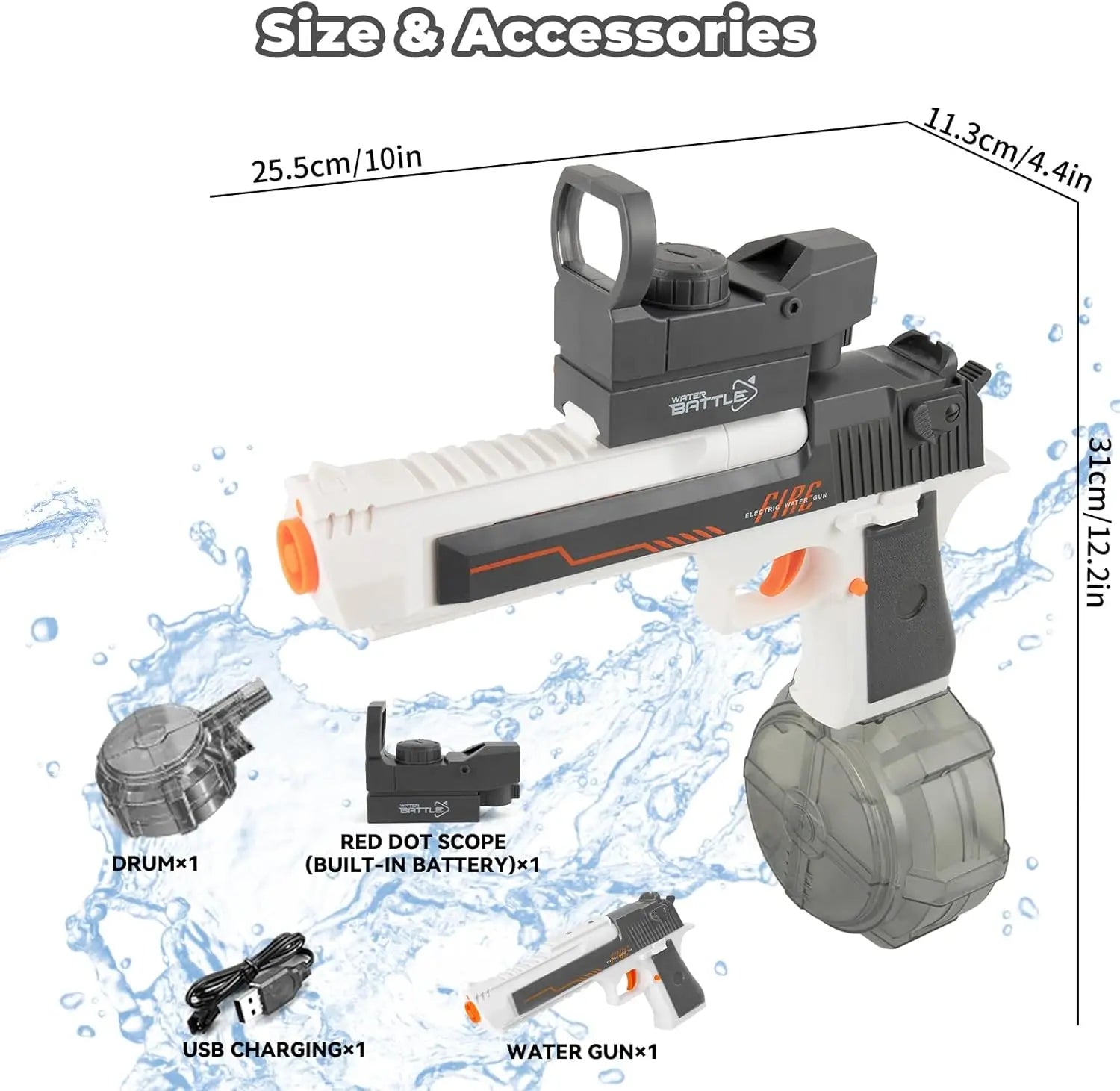 Children's electric water gun toys, men's and women's automatic water guns, water guns for summer swimming pools,  beaches