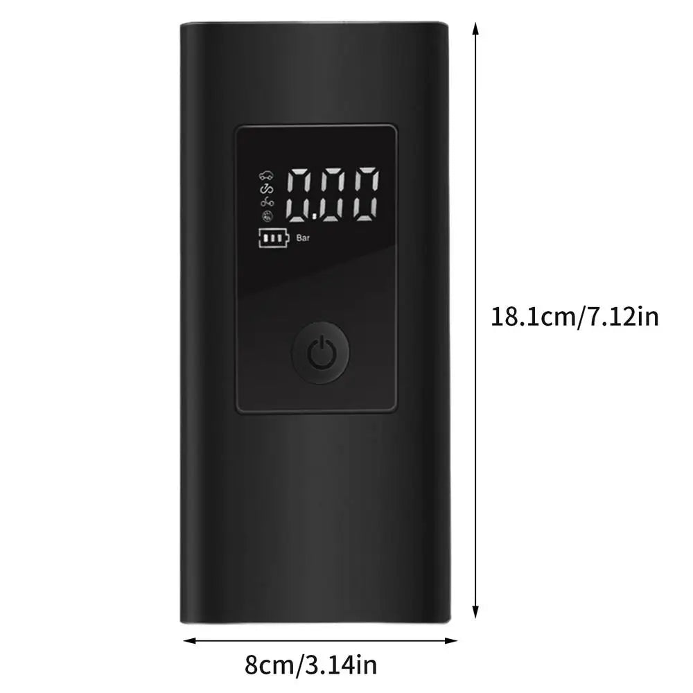 Car Tire Inflator Wireless Rechargeable Tire Inflator Portable Air Compressor With 3 Nozzles Digital Display Motorcycle Air Pump