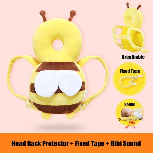Baby Head Back Protector Pillow, Toddler Learn Walk Safety Pad, Prevent Fall Injury Protection, Cartoon Bee Kids Helmet