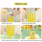 10-30Pcs Ice tray Mold Bags Disposable Lattice Ice-Making Bags with funnel Bar Self-sealing Ice Tray Bag Edible Frozen Ice