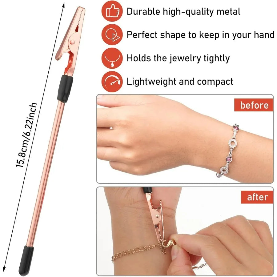 1PC Jewelry Clasp Helper, One-Hand Bracelet & Necklace Fastener Assistant Tool, Easy Lock Clips for Women Secondary image