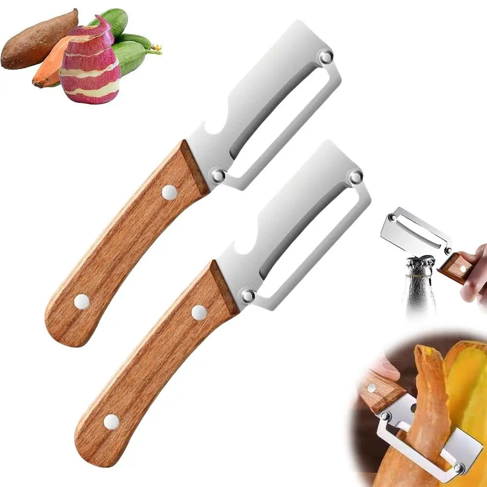 2026 Wooden Multi Functional Vegetable Peeler With Ergonomic Handle For Peeling And Slicing Fruits And Vegetables Durable Smooth