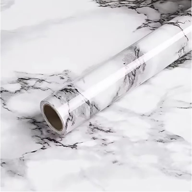 Decorative Waterproof and Moisture-Proof 40cm Marble Self-Adhesive Wallpaper Film Wall Sticker for Kitchen Cabinets and Bathroom