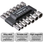14pcs Hex Socket Sleeve Nozzles Nut Driver Set Power Nuts Driver Socket Screwdriver Set Bits Sets Tools 5mm-13mm