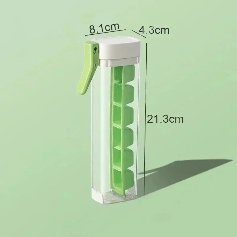 Food Grade Silicone Ice Cube Mold with One Click Press Type Storage Box Whiskey Cube Maker Kitchen Tool for Home Bar