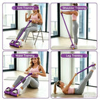 1pcs Multifunctional Yoga Pedal Resistance Band, Home Workout Equipment, Abdominal Exercise Auxiliary Equipment, Pilates Tension Rope, Suitable for Home Exercise Yoga Training，Home Gym Equipment for Full Body Strength for Abdomen/Waist/Arm/Leg Training an