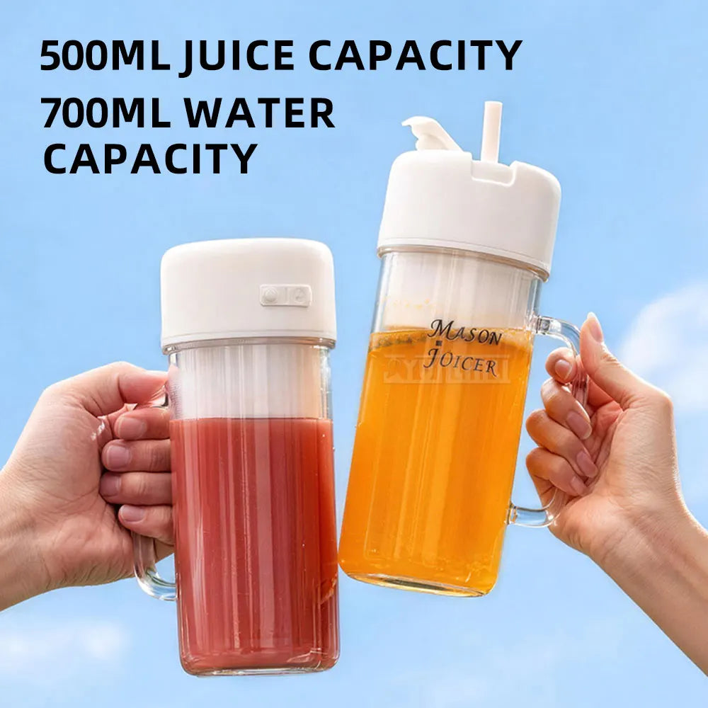 MJ2 Portable Juicer Cup 500ml Personal Size Handheld Fruit Vegetable Juicer for Fitness And Outdoor