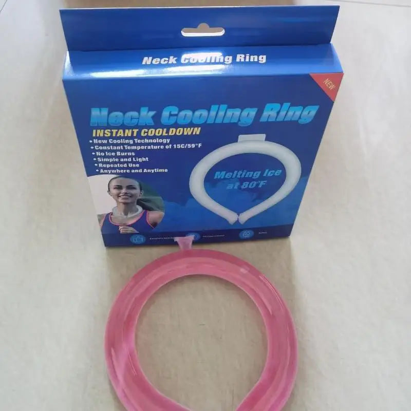 Summer 1PC Neck Cooling Tube Wraps Ice Ring Neck Cooler Reusable Cooling Tool For Outdoor Camping Hiking Cycling Running Fishing