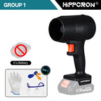 Hippcron 21V Cordless Leaf Blower 30000RPM Powerful High-Speed Motor USB-Cable Clutter Clearing Fallen Leaves/Debris