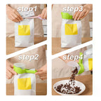 4PCS Food Bag Clips With Pour Spout, Durable Plastic Sealing Clips For Snacks, Cereal, Pet Food – Easy Pour Bag Clips