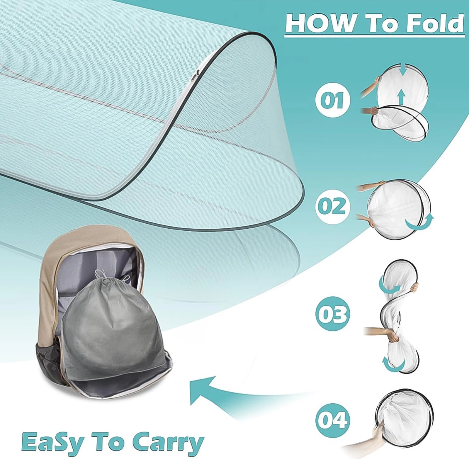 78x31x22in Portable Foldable Mesh Tent Soft Convenient Breathable Lightweight Mosquito Net Tent for Bed Camping Travel Patio
