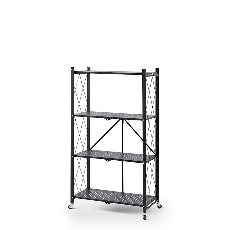 Kitchen Installation-free Folding Rack Floor-to-ceiling Multi-layer Hole Board Household Microwave Oven Pot Oven Storage Rack
