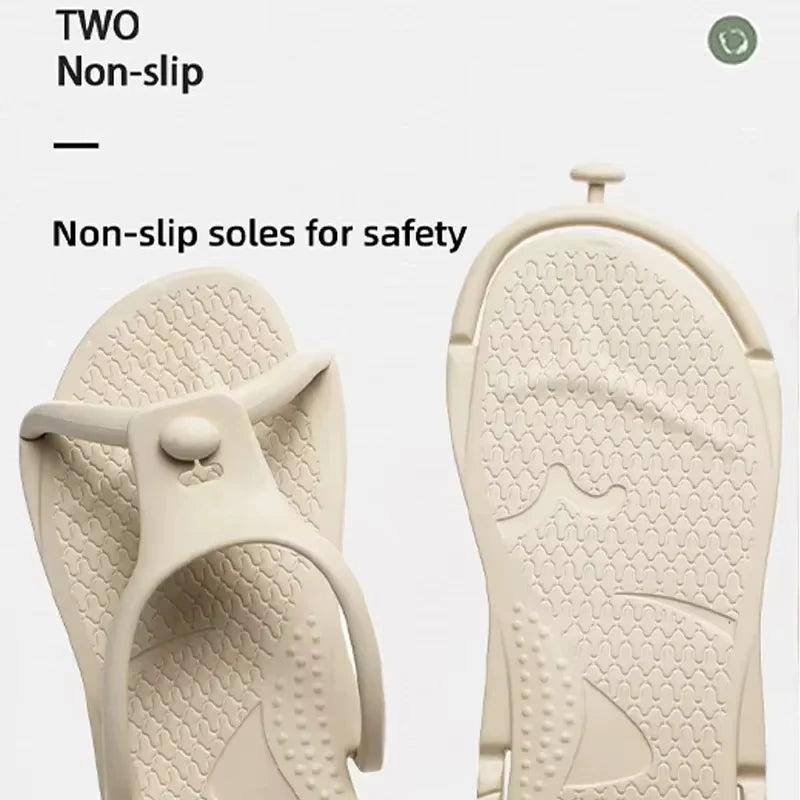 2026Summer Women Folding Slippers Adults Portable Trip Travel Sandals Couples Indoor Soft Slides Men Beach Non-slip EVA Shoes