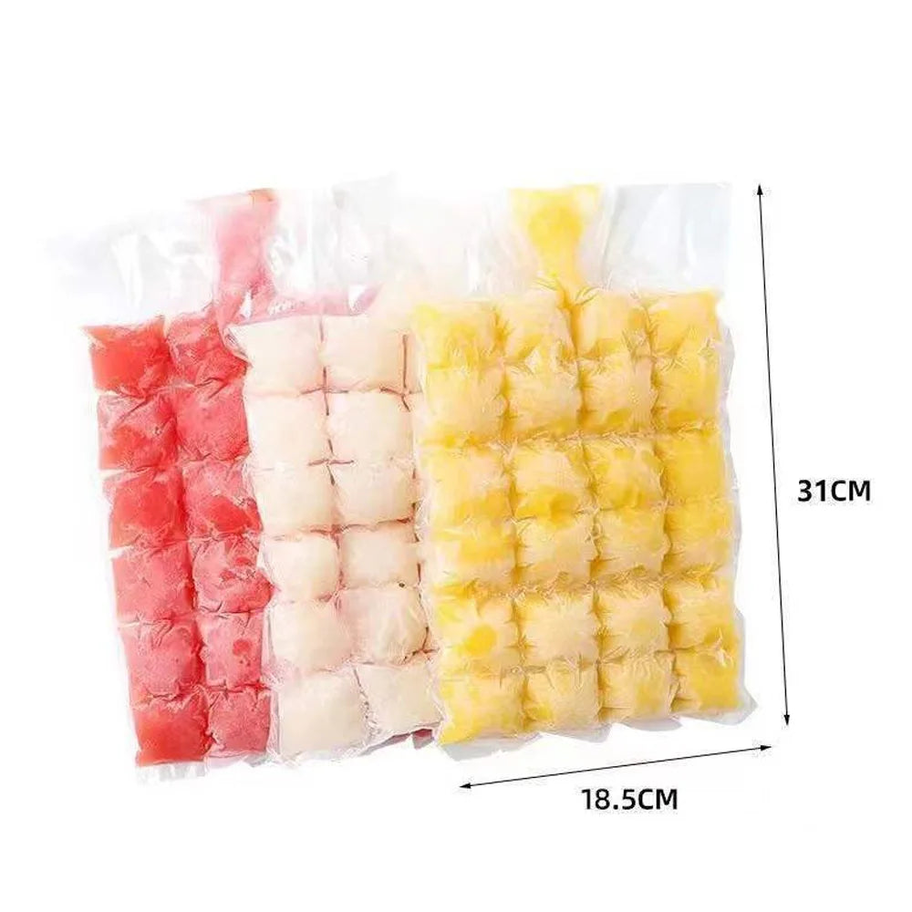 10-30Pcs Ice tray Mold Bags Disposable Lattice Ice-Making Bags with funnel Bar Self-sealing Ice Tray Bag Edible Frozen Ice