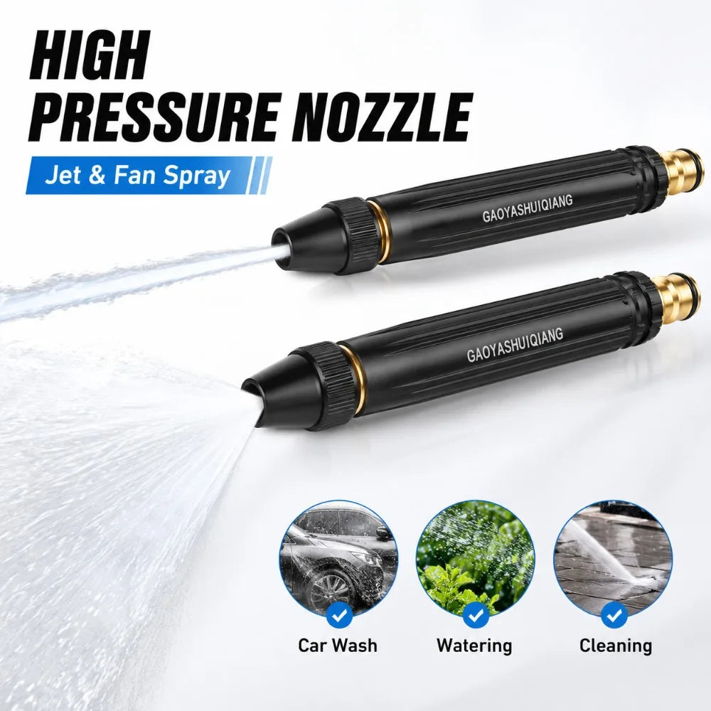 High-Pressure Water Gun Household Car Wash Water Black Car Wash Nozzle Diamond Water Car Wash Gun Watering Pipe