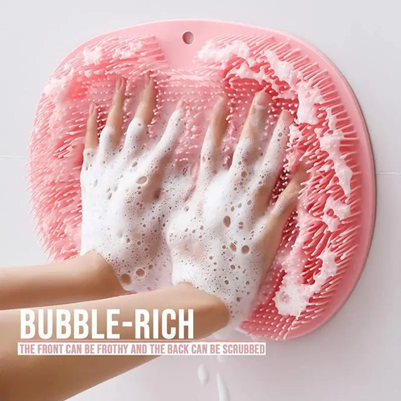 Scrubber Shower Massage Pad Silicone Shower Wall Mounted Back Massage Reusable Cleaning Brush Shower Feet Wash Mat Washer Secondary image