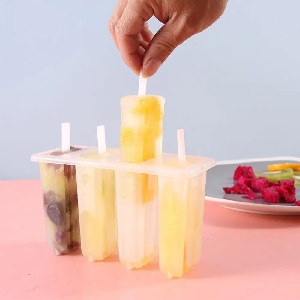 4-Link Old Popsicle Mold With Lid Home Made Homemade Mung Bean Popsicle Homemade Ice Cream Frozen Ice Cream Molds Secondary image