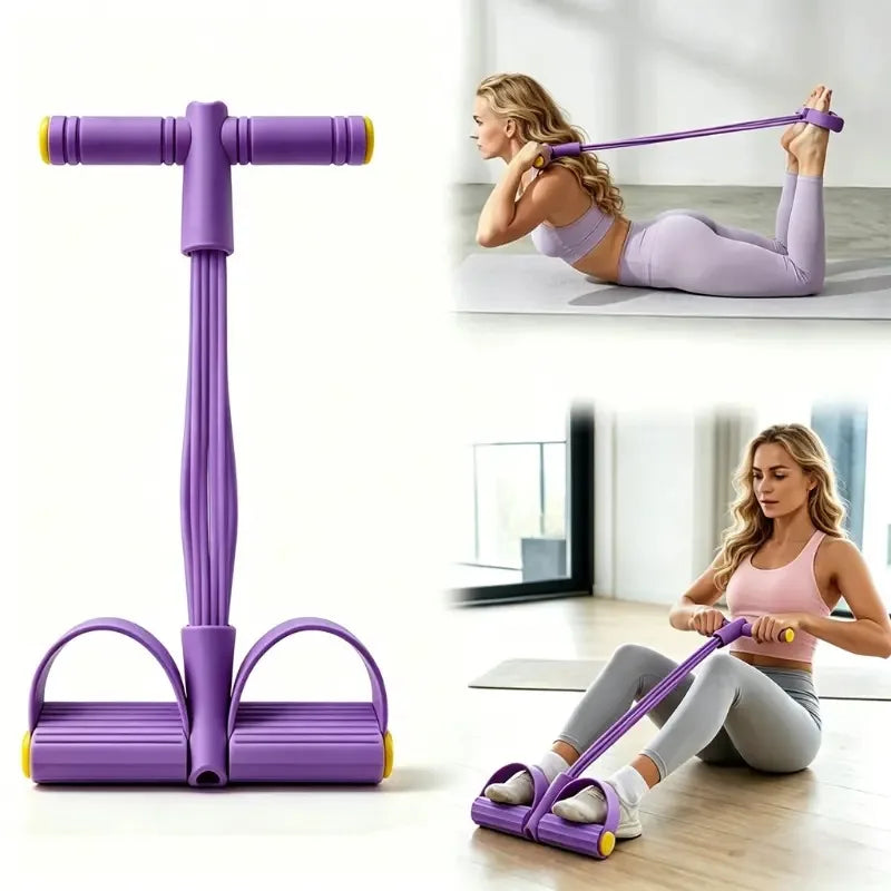 1pcs Multifunctional Yoga Pedal Resistance Band, Home Workout Equipment, Abdominal Exercise Auxiliary Equipment, Pilates Tension Rope, Suitable for Home Exercise Yoga Training，Home Gym Equipment for Full Body Strength for Abdomen/Waist/Arm/Leg Training an