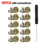 10Pcs Metal Jeans Buttons 17mm Replacement No-Sewing Screw Button Repair Kit Nailless Removable Jean Buckles Clothing Pants Pins