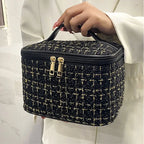 2026 New Women's Bag Knitted Style Makeup Bag Portable Portable Portable Makeup Bag Fashionable Large Storage Bag BX100