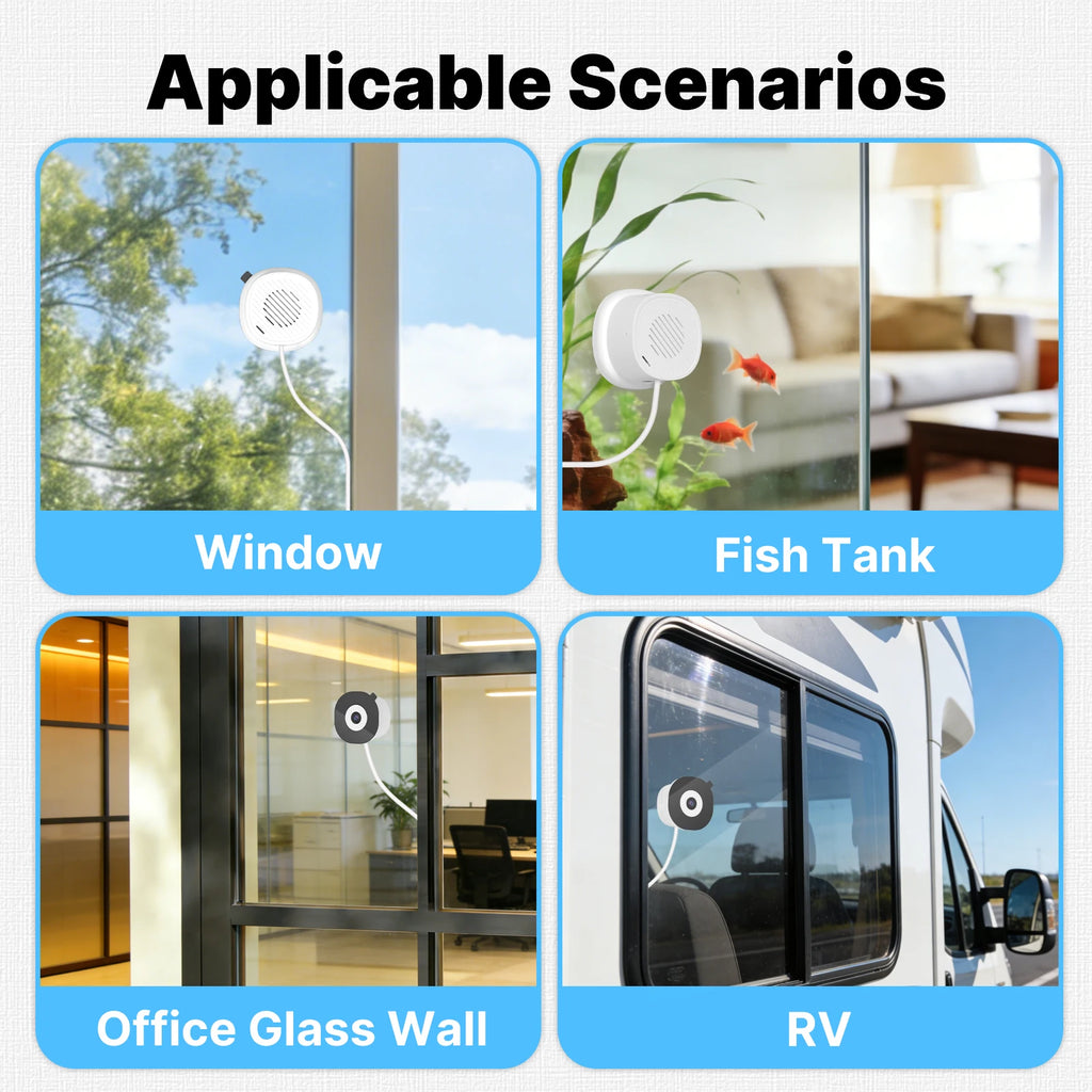 MOES Tuya WiFi Smart 3MP Window Camera For Glass Surface Full Color Night Vision Home Security Surveillance Motion Detection
