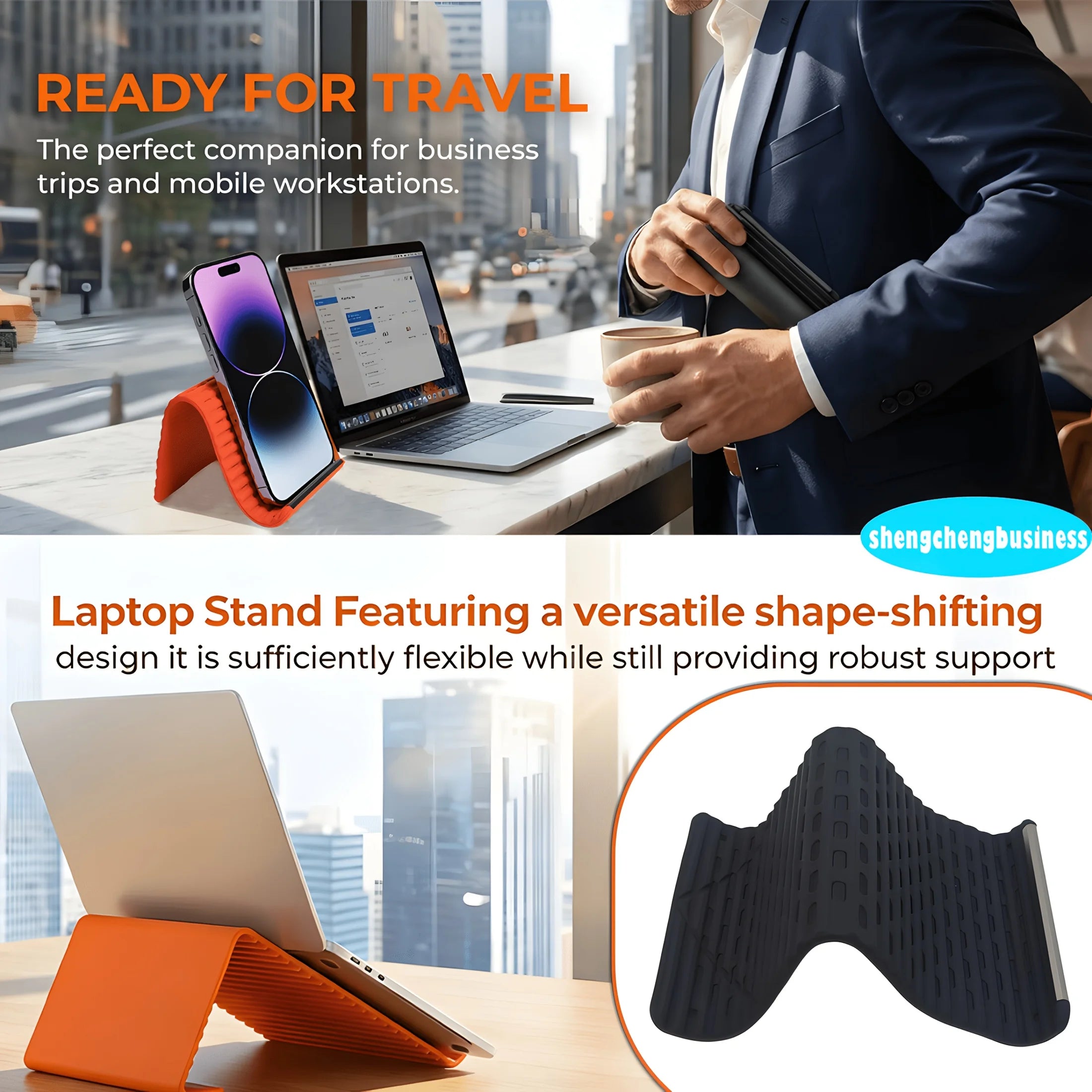 Flexible Phone Stand, Foldable Silicone Bracket Anti-Slip Anti-Fall, Multi-Angle Lazy Holder for Phone Tablet Home Office Travel