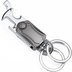 Metal Keychain Fidget Spinner Bottle Opener 4-in-1 Car Key Holder with Phone Stand Alloy EDC Key Ring Portable Gadget Tool Gift