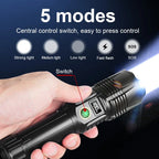 800W High Power Led Flashlight 300000lm Powerful Long Range Flashlight Rechargeable 5000mah Most Powerful Lantern Tactical Torch