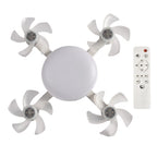 Drone Design Silent Ceiling Fan Light E27 Base Remote Controlled Dimmable 3 Color LED Ceiling Fanlight for Living Room Bedroom