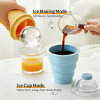 Portable Foldable Ice Cup With Built-In Straw Lightweight Durable Travel Outdoor Sports Use