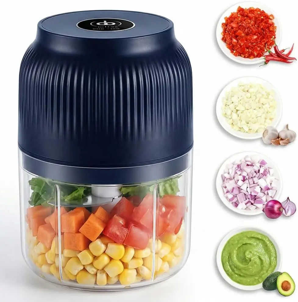 Electric Garlic Choppers Vegetable Mashers Press 300ml Vegetable Choppers Mashers Machine Garlic Crusher Food Chopping Secondary image