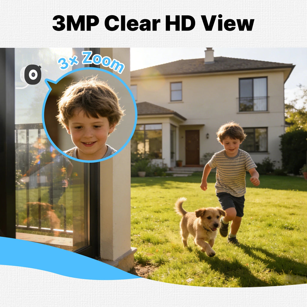 MOES Tuya WiFi Smart 3MP Window Camera For Glass Surface Full Color Night Vision Home Security Surveillance Motion Detection
