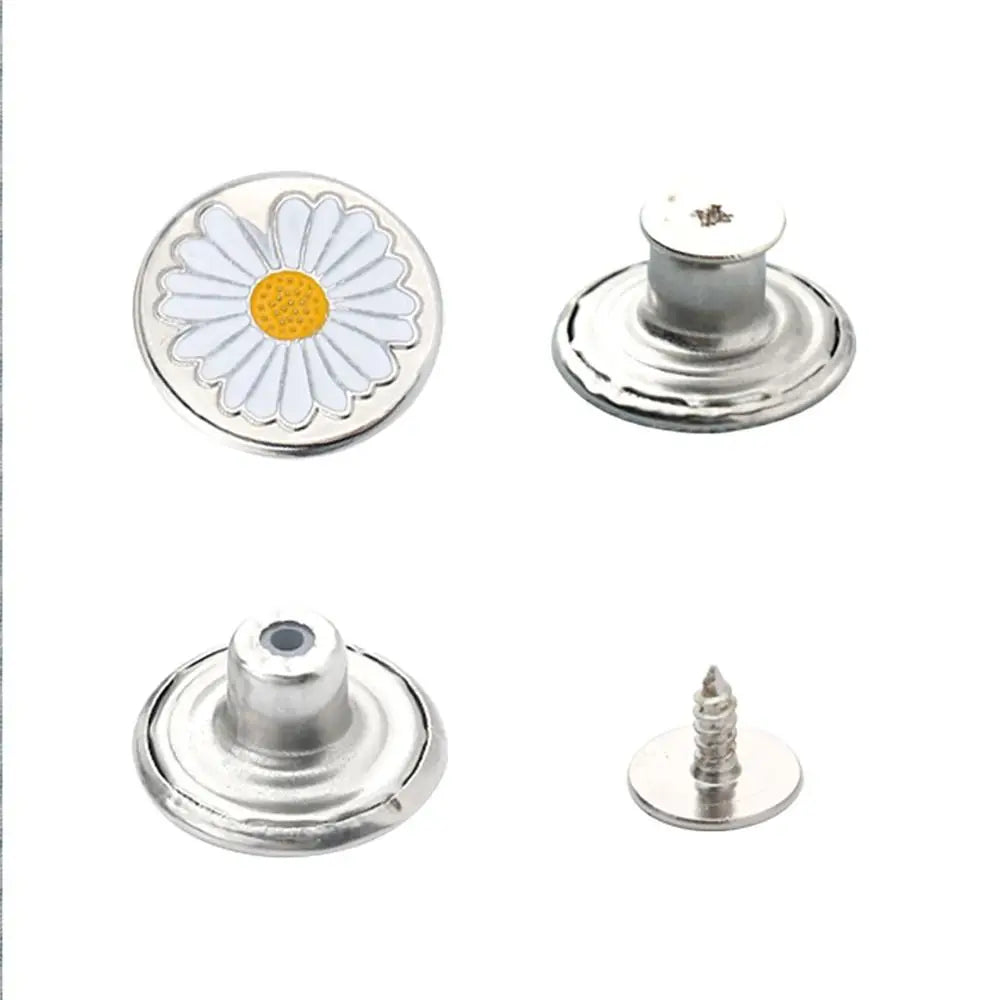 10Pcs Metal Jeans Buttons 17mm Replacement No-Sewing Screw Button Repair Kit Nailless Removable Jean Buckles Clothing Pants Pins Secondary image