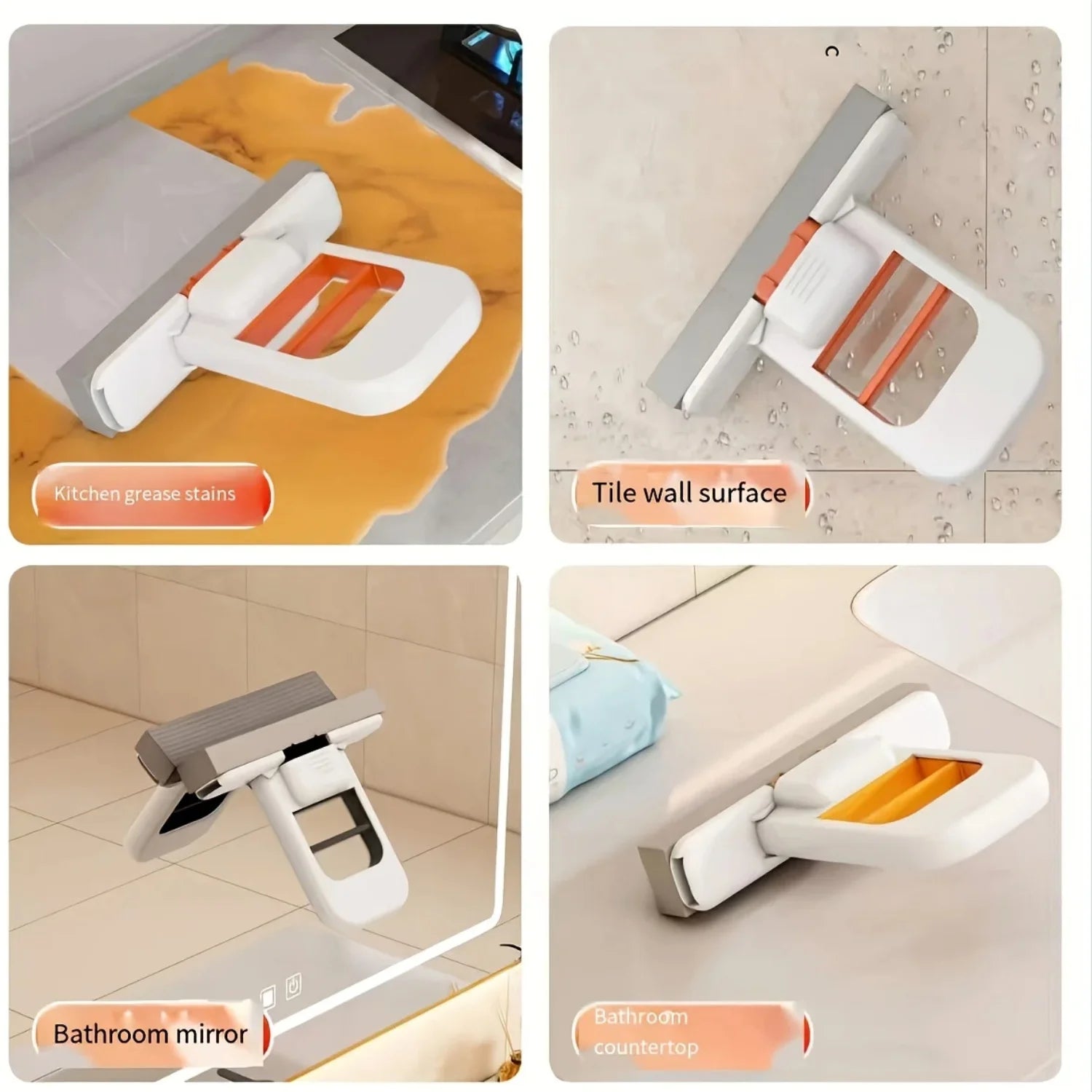 Mop and Sponge Sets Self Squeezing Mini Handheld Sponge Mop Foldable Desktop Cleaning Tool for Bathroom Kitchen Tabletop Glass Main image