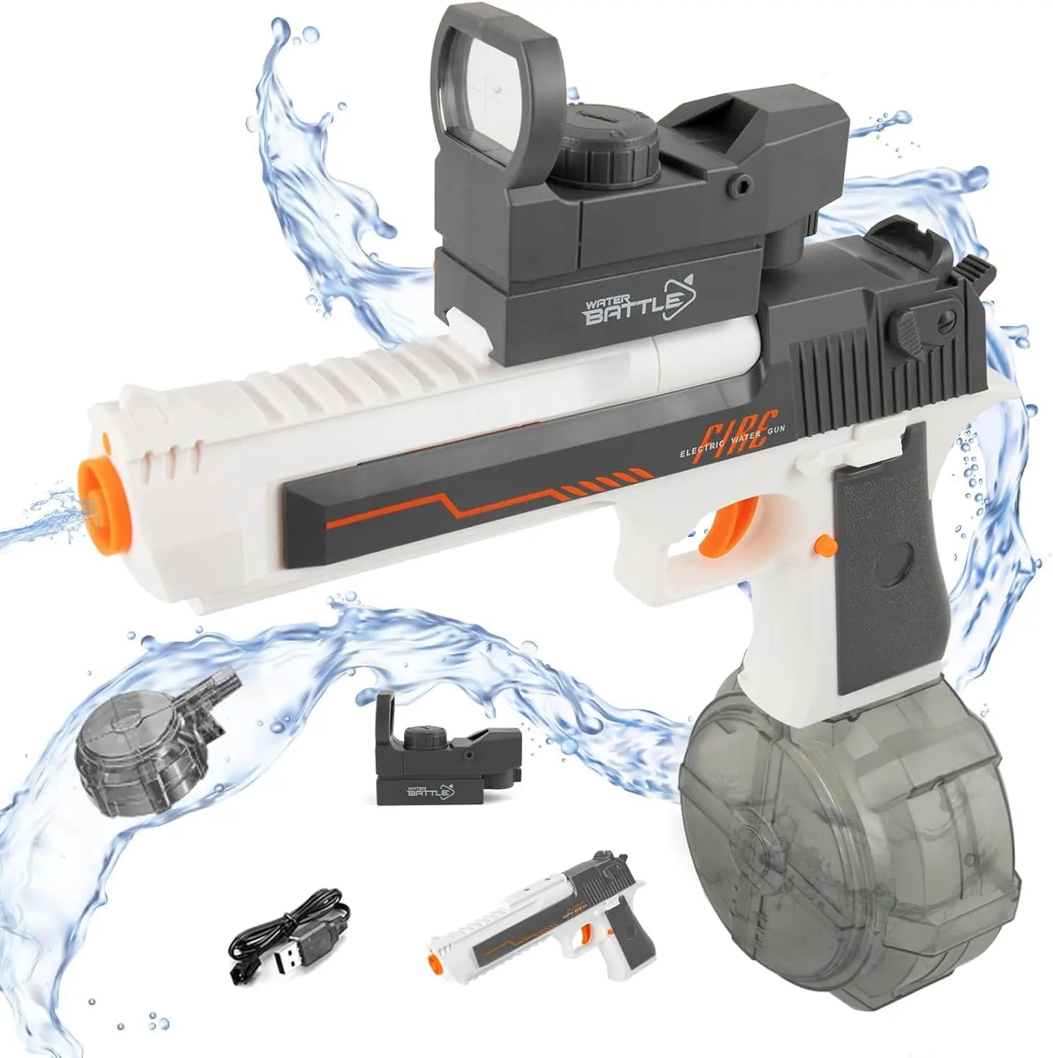 Children's electric water gun toys, men's and women's automatic water guns, water guns for summer swimming pools,  beaches Main image