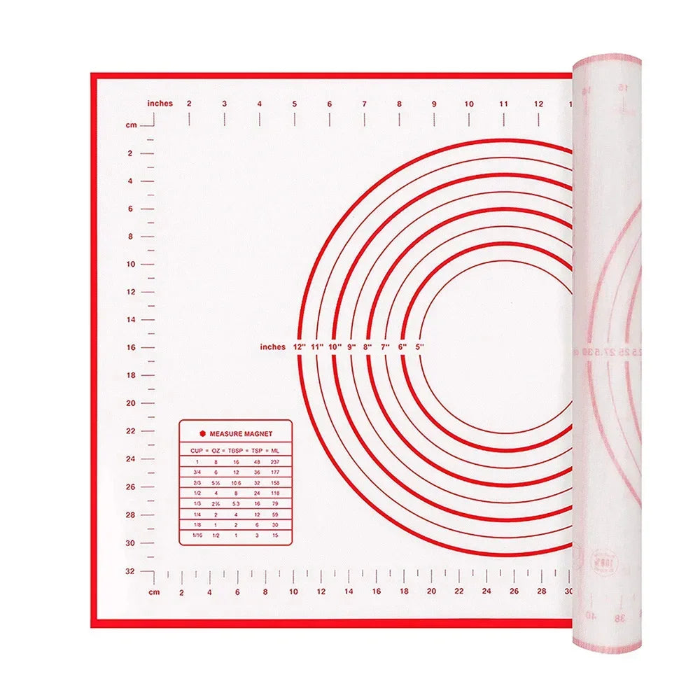 Food gradePlasticRolling Mat with Measuring Tool Non slip Kneading Mat, Easy To Clean Non stick Baking Mat ReusableBakingUtensil