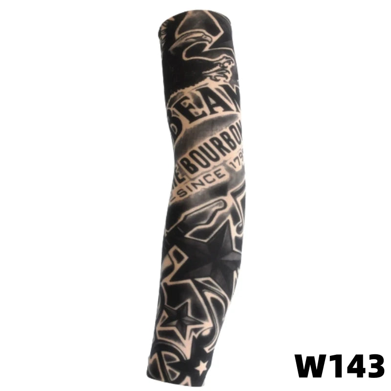 1 tattoo covered sleeve, flower arm sleeve, tattoo for men and women, summer outdoor cycling, driving, sun protection, arm sleev