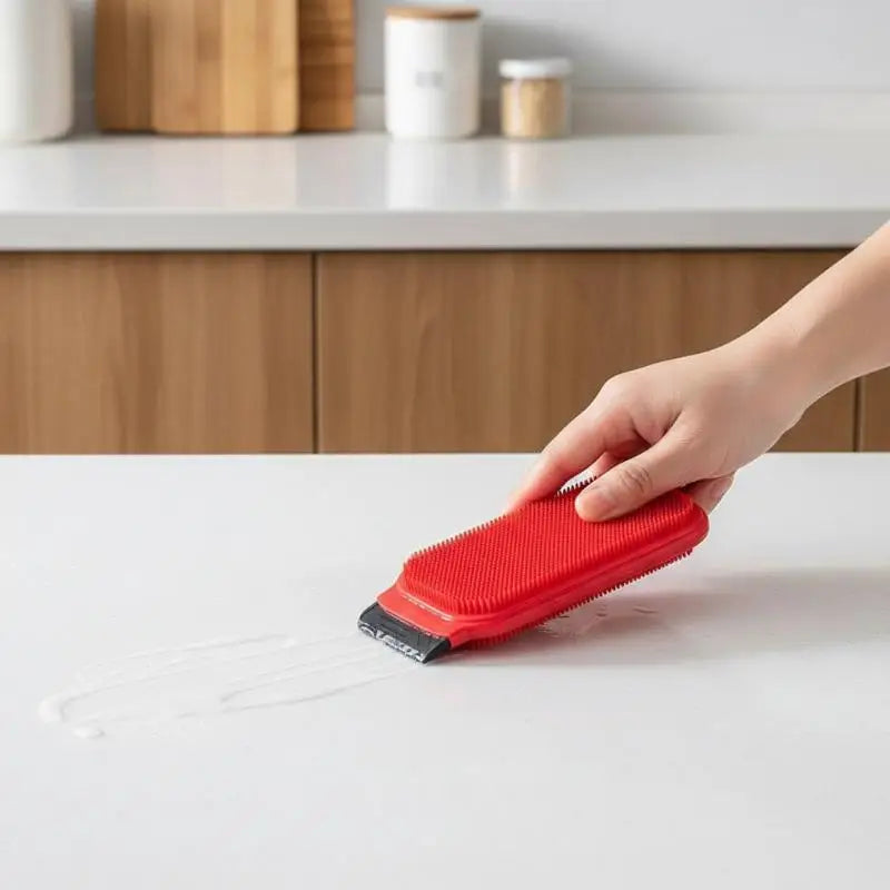 1Pcs Multifunctional Fruit Vegetable Brush Food-grade Double Side Pet Bath Brush Silicone Peeler Scraper Potato Carrot Cleaner