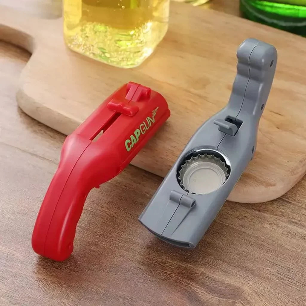 Creative Gun-Shaped Bottle Opener Multi-Functional Beer Bottle Cap Launcher ABS Home Utility Product