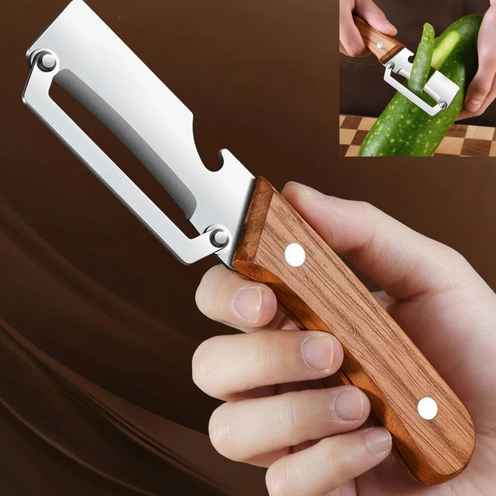 2026 Wooden Multi Functional Vegetable Peeler With Ergonomic Handle For Peeling And Slicing Fruits And Vegetables Durable Smooth Main image
